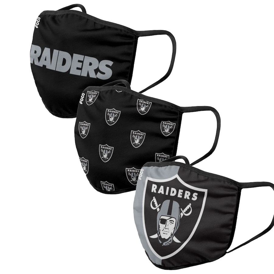  Las Vegas Raiders Adult Face Covering 3-PackDust mask with filter->carolina panthers->NFL Jersey